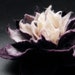 Felt Flower, Aubergine and Cream Felt Flower Brooch, Felted Flower, Felt Aubergine Flower, Textile Art, Fiber Art, Floral Jewelry