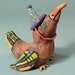 BABS, the Magnanimous Party Tweeter - Whimsical Clay Party Animal Bird Sculpture
