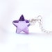 Purple Star Necklace - wire wrapped facet cut amethyst color CZ charm on delicate silver chain - Twinkle Little Star