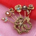 Vintage GOLDETTE Figural Rhinestone Brooch Pin