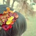 copper yellow and burgundy flower headband for women and teens: kim