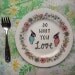 Do What You Love Shy Bunnies Vintage Illustrated Plate