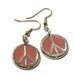 Pink Enamel Peace Sign Earrings