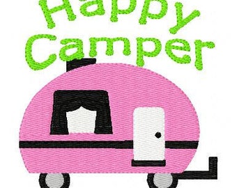 Happy Camper Machine Embroidery Design // Camp Embroidery Design // Camper Embroidery Design // Joyful Stitches