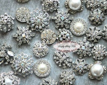 Popular items for rhinestone buttons on Etsy