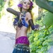 Gypsy Coset  Belt, Fuchsia With Coins, Beads,Tassels, And Feathers