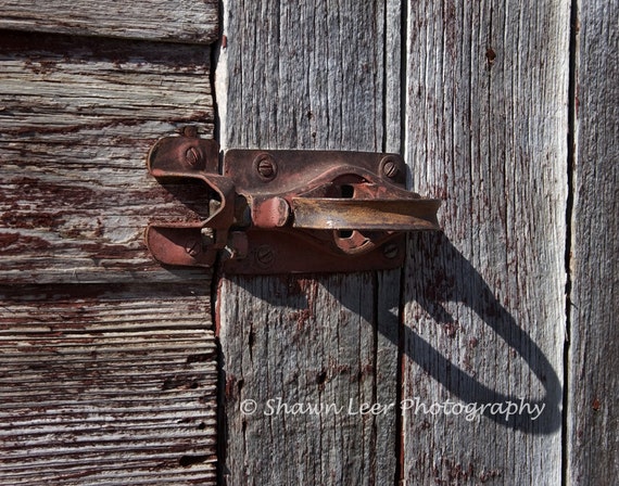 Red Rustic Barn Door Handle