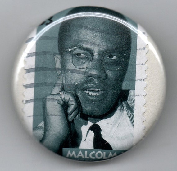 Malcolm X Black Heritage Stamp 1.25 by BuyTheLightOfTheMoon