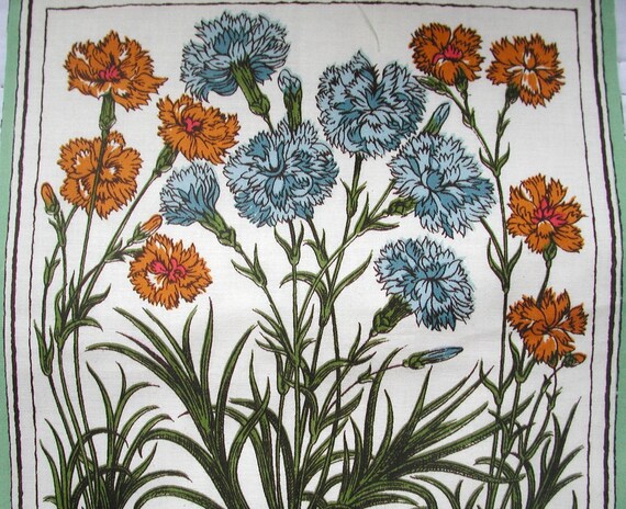 Botanical Print Fabric Panel 11 x 13