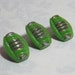 3 Ridged Green Glass Buttons