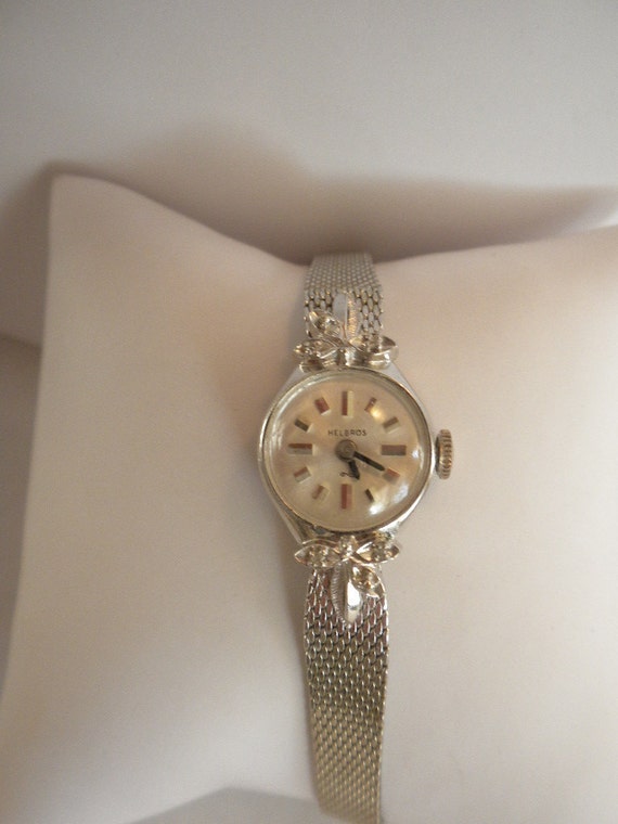 Vintage Helbros Silver Ladies Watch Wind Up Working by ccalsun