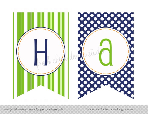 Items similar to Printable Party Happy Birthday Flag ...