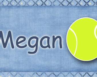tennis backpack tag - tennis bag tag - sports bag tag - lunchbox tags, luggage tags