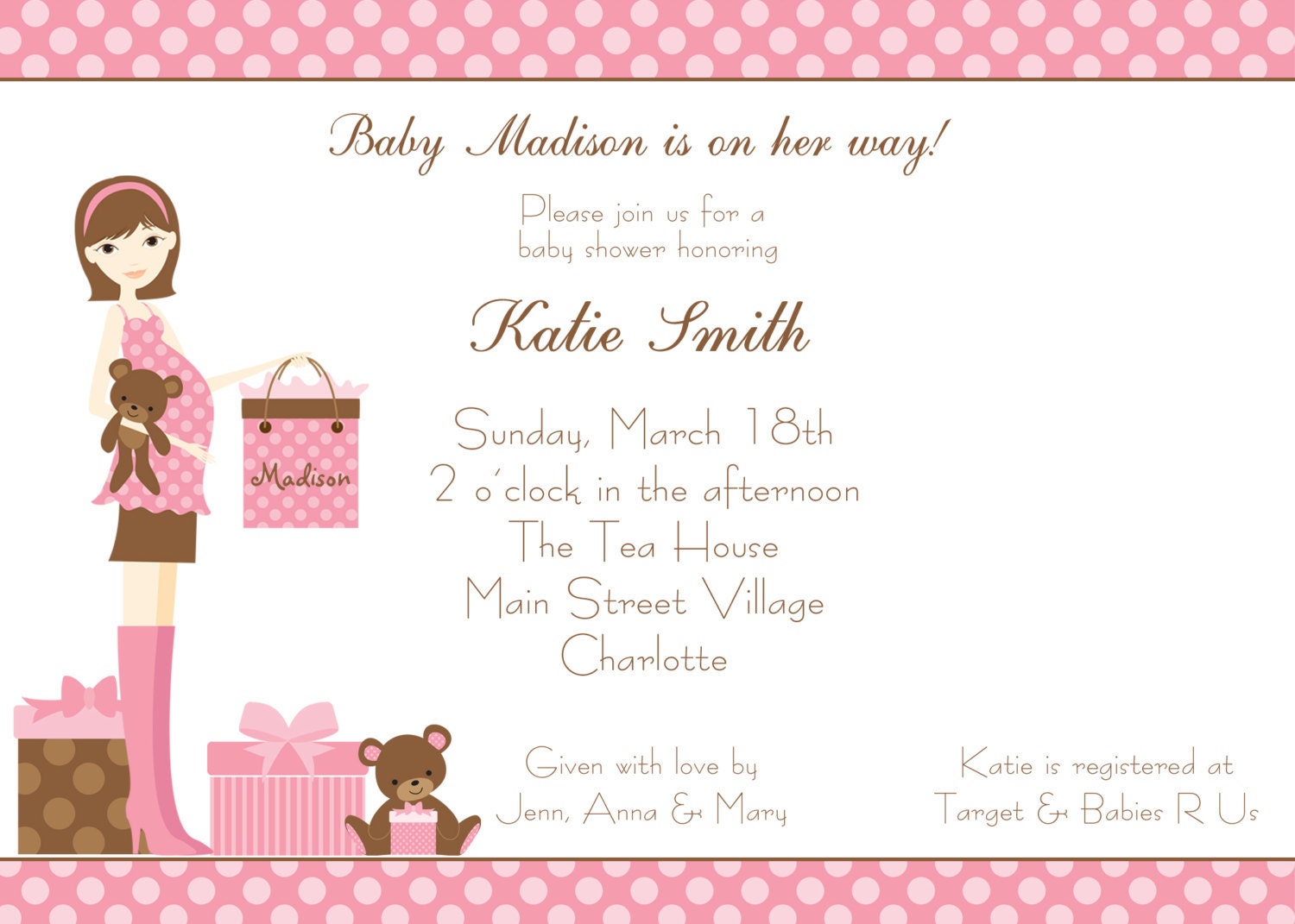 Baby shower invitation baby girl shower by TheButterflyPress