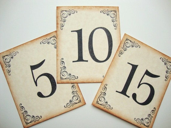 Vintage Style Table Numbers 4