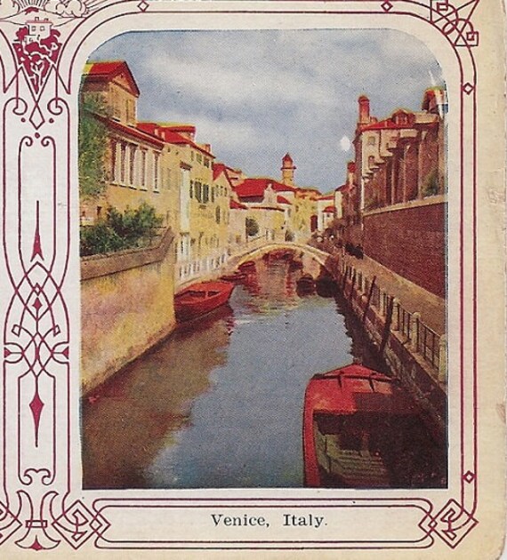 Venice Italy 1909 Antique Postcard Island San Gondola Canals