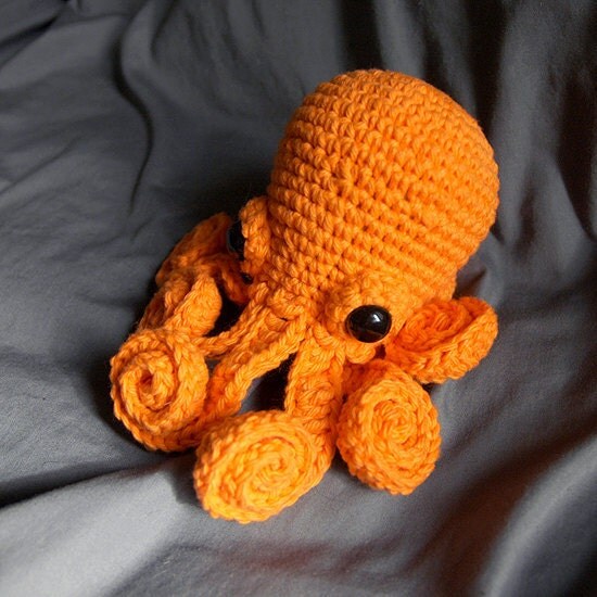 Octopus Amigurumi Orange by LadyLilliput on Etsy