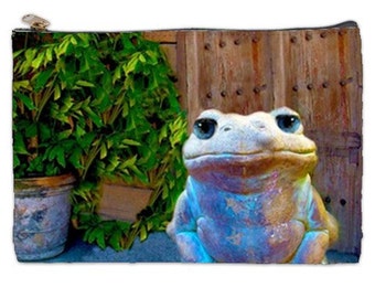 Find Your Inner Zen Cosmetic Bag, yoga frog, meditation, frog, good luck frog, makeup bag, frog makeup bag, frog cosmetic bag, NirvanaRoad