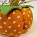 White Polka Dot Fabric Pumpkin, Fall, Autumn, Halloween, Harvest, Thanksgiving, Soft Sculpture, Home Decor