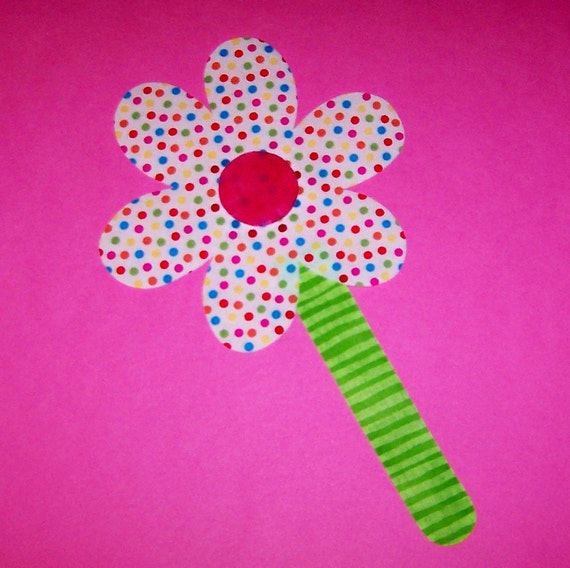Iron On Fabric Applique CONFETTI GARDEN FLOWER