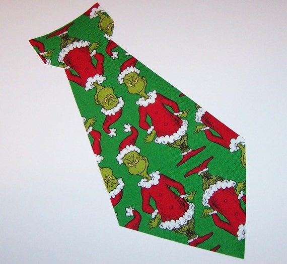 Iron On Fabric Applique CHRISTMAS The GRINCH NECKTIE Neck Tie