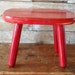 Vintage Shabby Chic Red Painted Wooden Stool Adorable