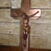 Vintage Wall Crucifix Brass Heavy Lovely Piece INRI