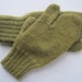 Vintage Mittens Handmade Adorable Avocado Green Unique Pair