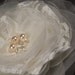 Ivory lace and tulle flower hair clip -Bridal wedding accessory - Fower brooch - lace, swarovski rhinestones, glass beads, pearls