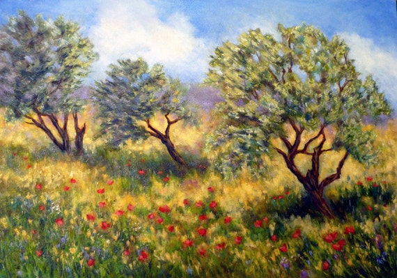 Olive Orchard oil painting 18x24 wall art