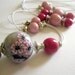 Light pink Cherry Blossoms Flowers Long Necklace - Polymer Clay