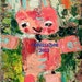 Pink Bunny Toy ORIGINAL painting by Melissa BEE