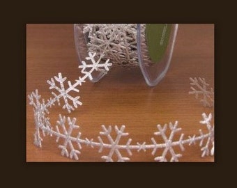 Snowflake Silver Ribbon Trim cheswickcompany