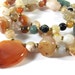 Vintage Semi Precious Stones Necklace Multi Colored Beads
