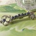 Vintage Skeleton Key Pin Brooch Blue Rhinestones Jewelry