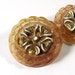 Vintage Buttons Plastic Floral Pair Large Two Part Design
