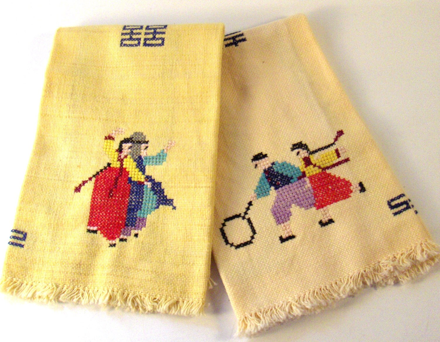 Vintage Tea Towels Cross Stitch Yellow by