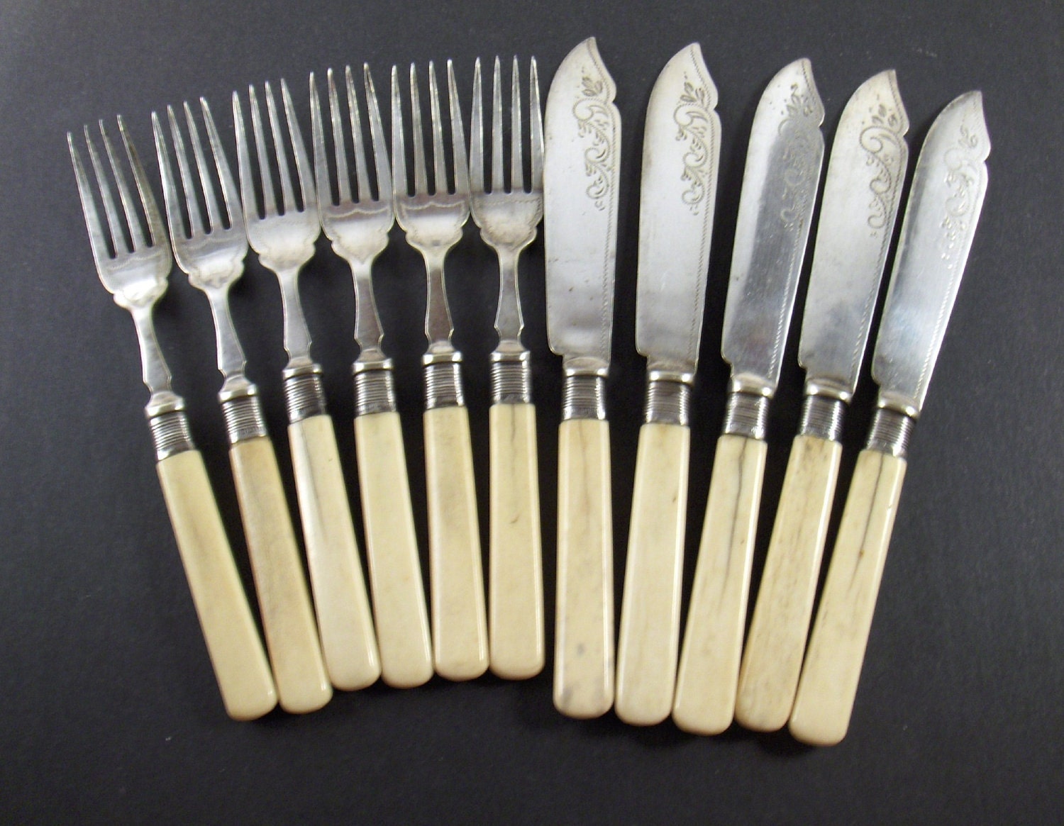 Sheffield Flatware Fish Serving Set Vintage Forks and Knives