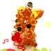 Fox Charm with Red Berries - Swarovski Crystals and Sterling Silver Cell Phone Charm, Necklace Pendant, Miniature Figurine