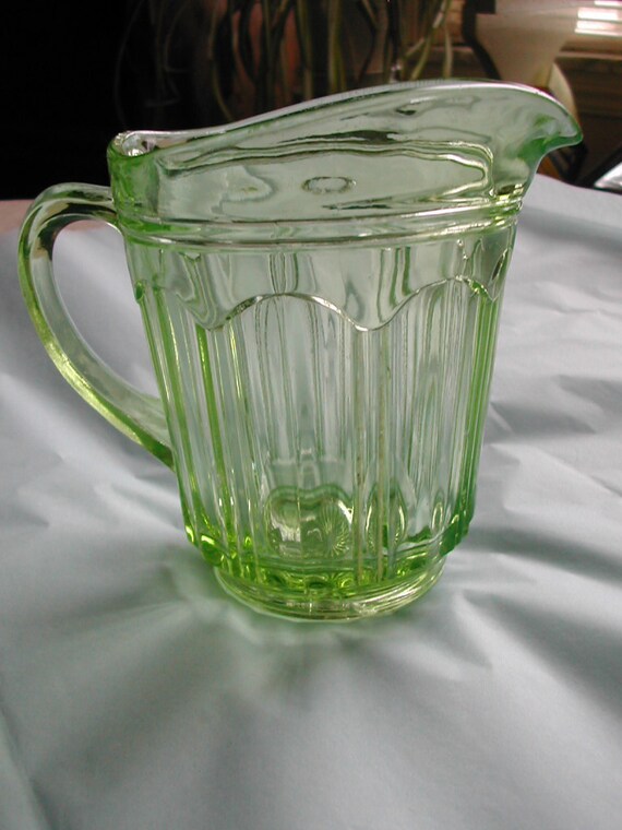 Vintage Green Depression Glass Hocking Colonial Knife and Fork