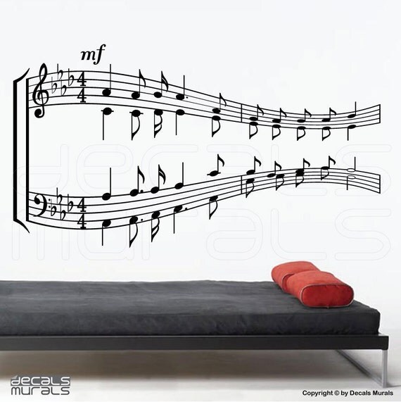 Music notes SHEET MUSIC Wall Decals Vinyl Art by decalsmurals