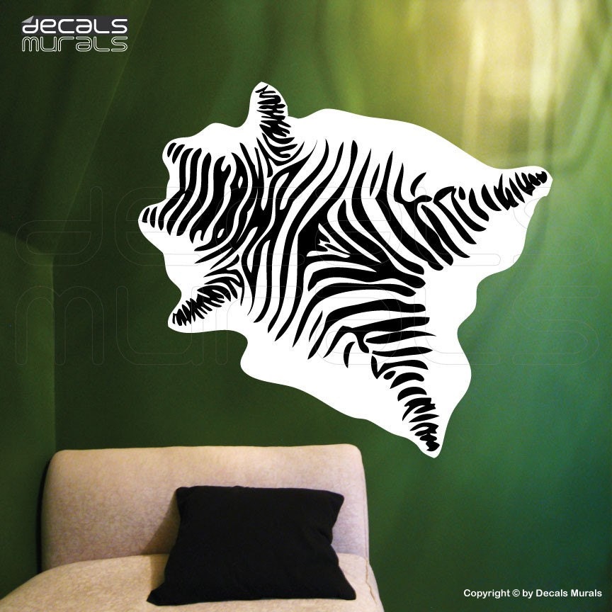 Wall decal ZEBRA SKIN Mural print Vinyl art sticker decor by