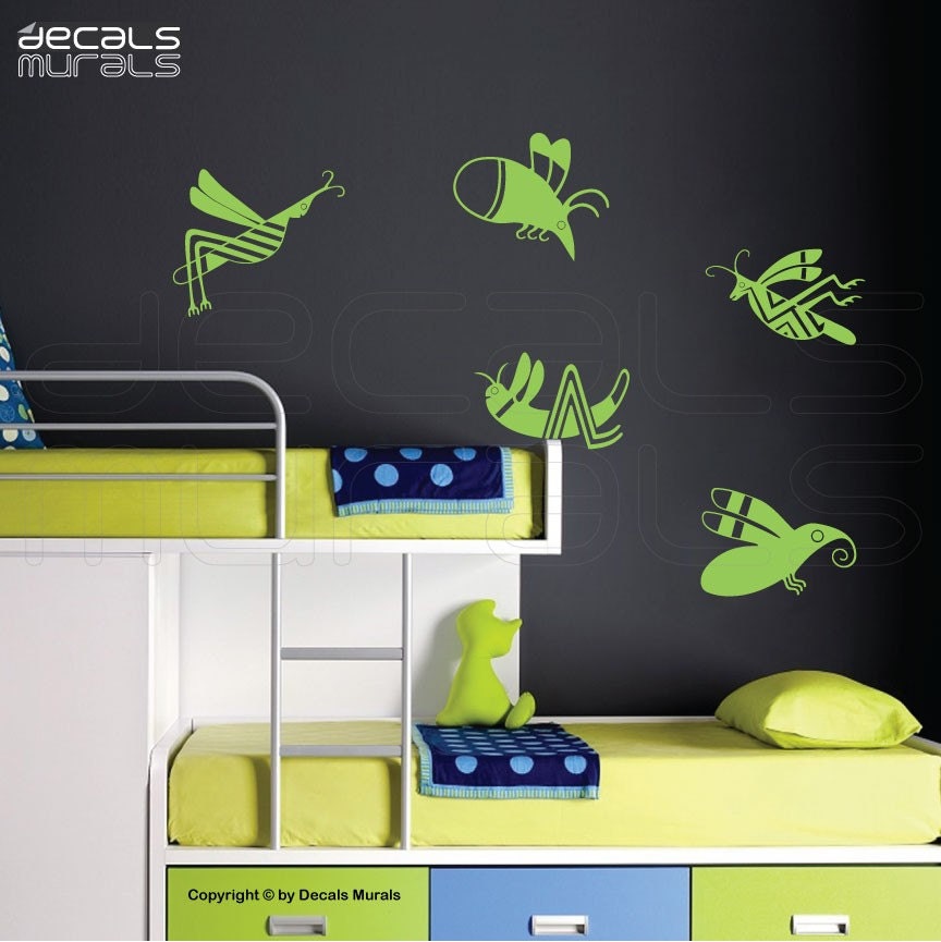 Wall decals FLYING INSECTS removable vinyl stickers by Decals