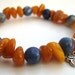 Healing bracelet, Sodalite, Amber & Butterfly - Wrist Mala, Yoga bracelet