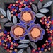 Passion Flowers and Berries Wool Penny Rug Table Runner or Wallhanging