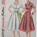 Vintage 50s Dress Pattern, Hollywood Glamour Cocktail Dress, Half Size Simplicity 3878, UNCUT and FF Factory Folded Bust 39