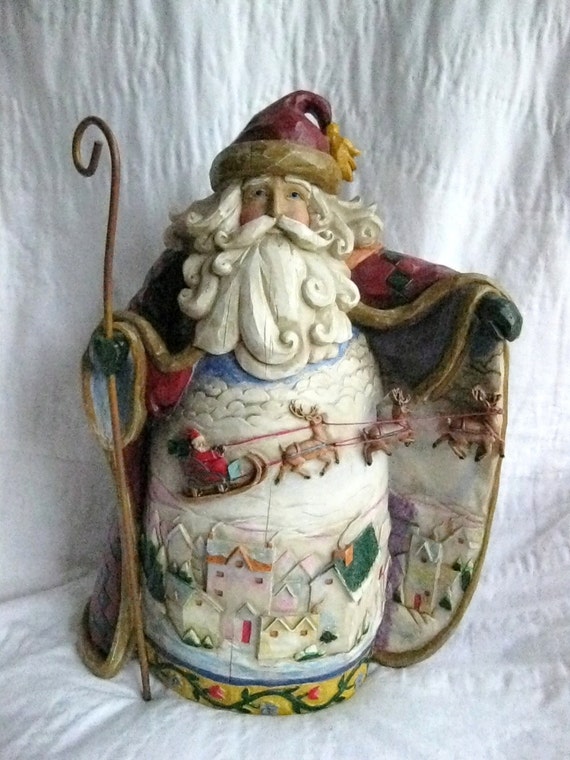 jim shore white woodland santa in sleigh