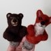 Bear and Fox needle felt finger puppets