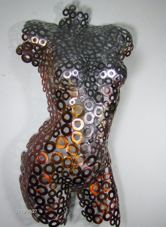 Abstract Metal Wall art sculpture Torso Nude by Holly by 