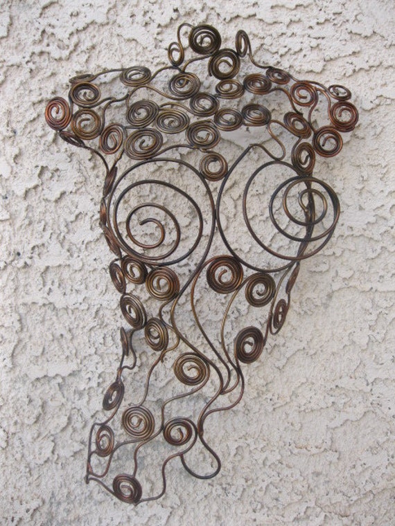 Metal Wall art sculpture abstract torso by Holly Lentz metal